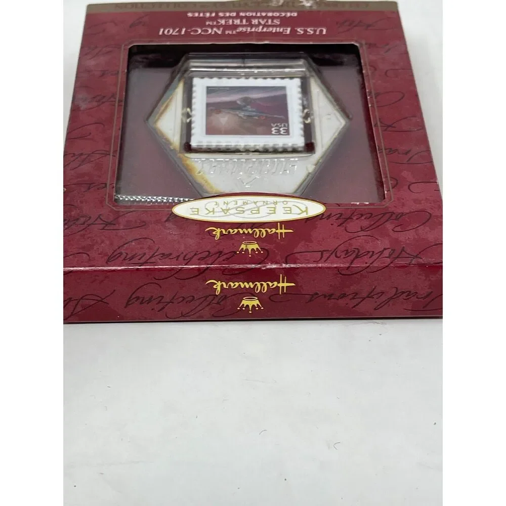Hallmark Ornament 1999 Star Trek USS Enterprise Celebrate Century USPS Stamp NIB